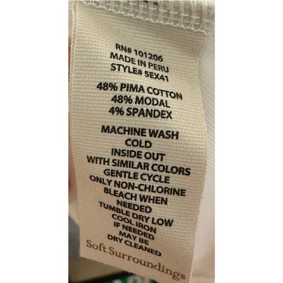 Soft Surroundings Alyssa Knit White Cotton Blend Wrap Top Size 1x - Picture 5 of 7